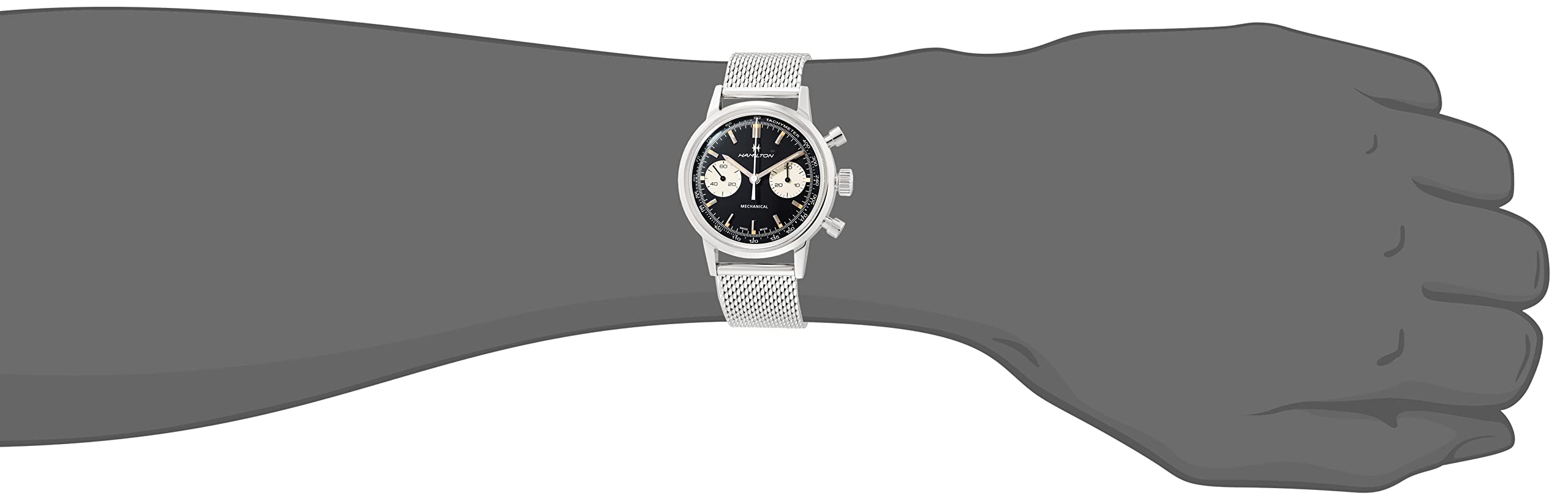 American Classic Intra-Matic Mechanical Watch 40mm Black Dial Stainless Steel Strap
