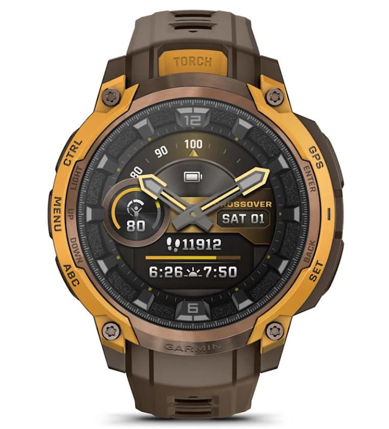 Instinct Crossover AMOLED Hybrid GPS Smartwatch Bundle Earbuds