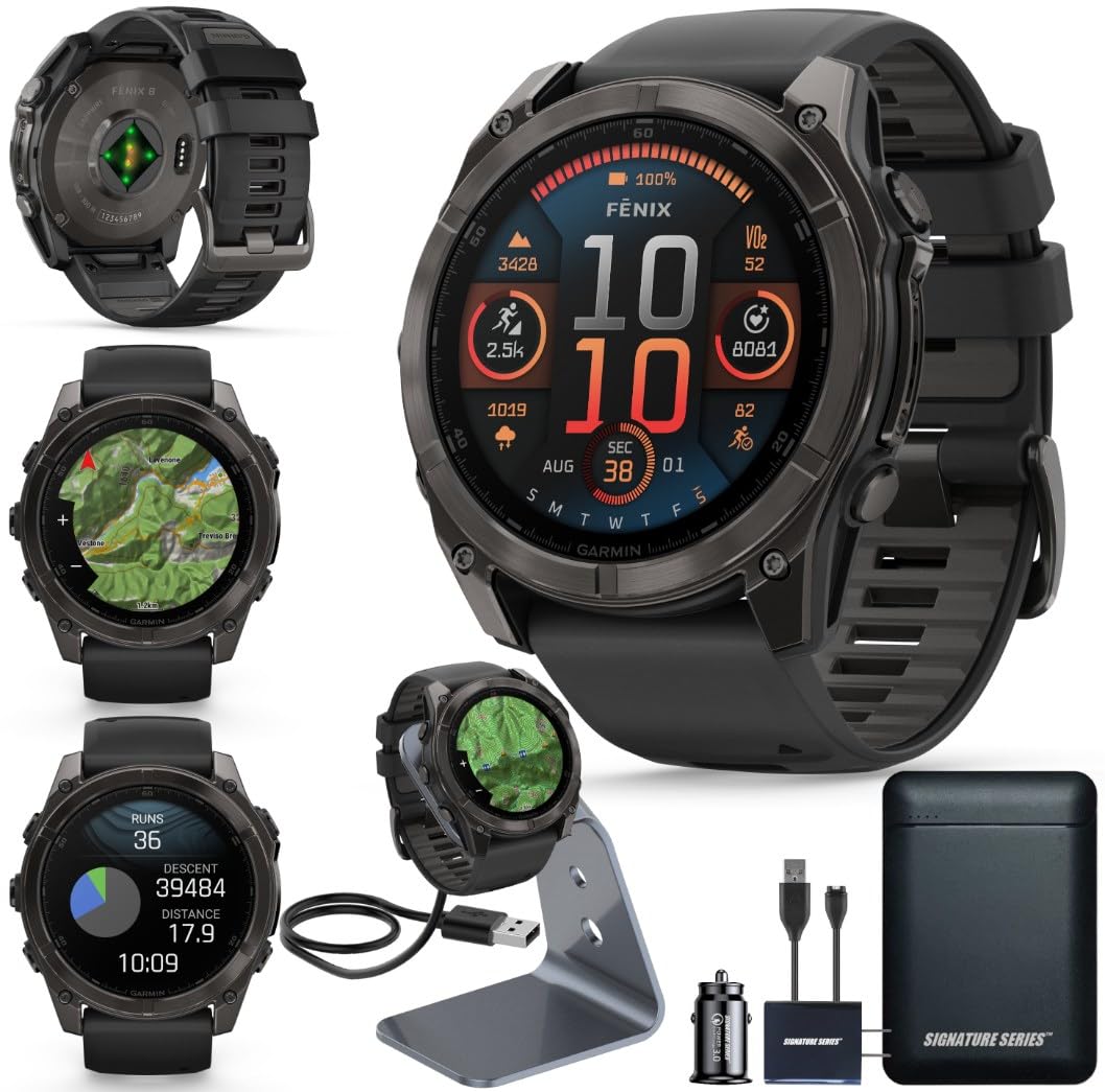 Fenix 7 Series GPS Adventure Smartwatch Bundle Charging Stand