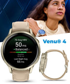 Venu 4 AMOLED GPS Smartwatch 41mm 45mm Built-in Flashlight Bundle