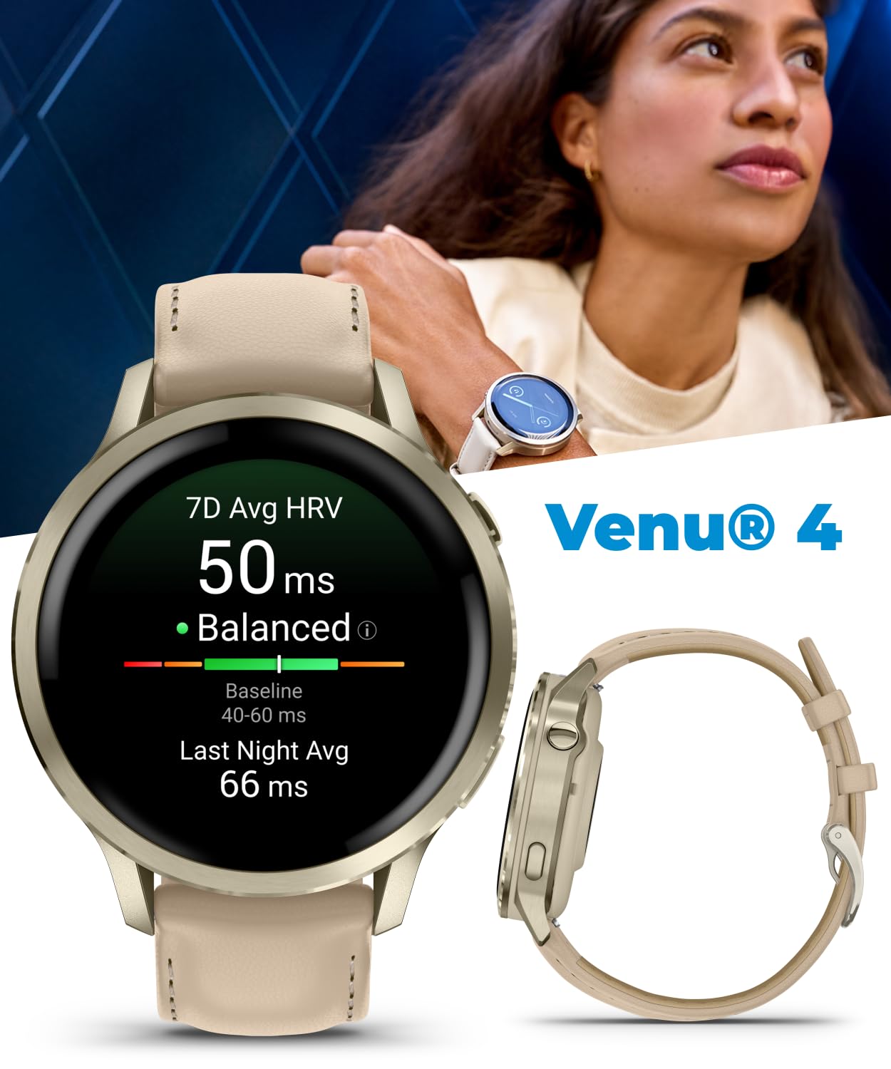 Venu 4 AMOLED GPS Smartwatch 41mm 45mm Built-in Flashlight Bundle