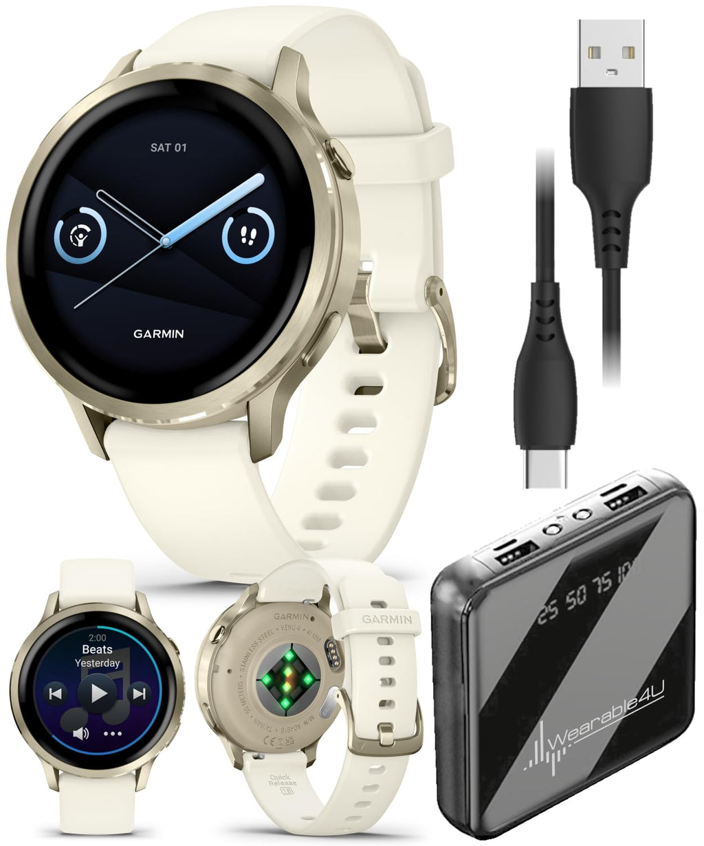 Venu 4 AMOLED GPS Smartwatch 41mm 45mm Built-in Flashlight Bundle