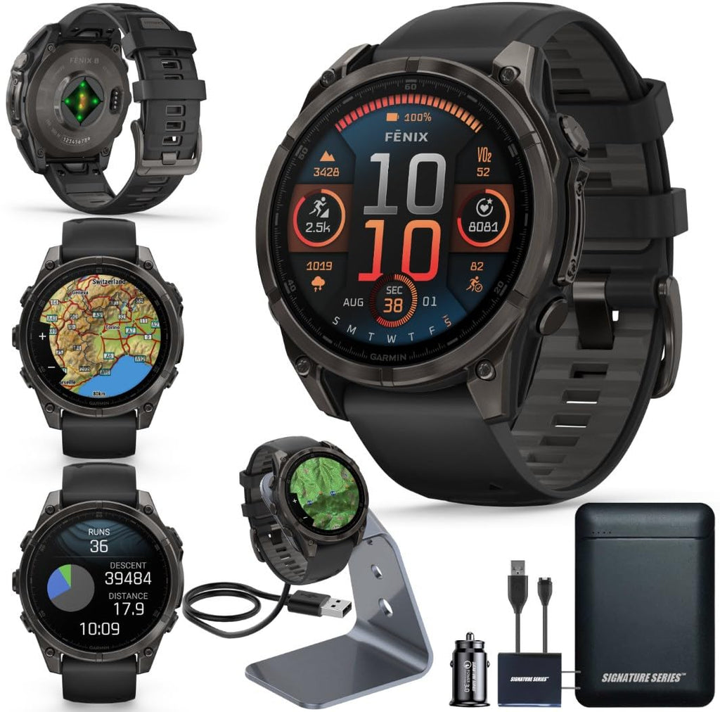 Fenix 7 Series GPS Adventure Smartwatch Bundle Charging Stand