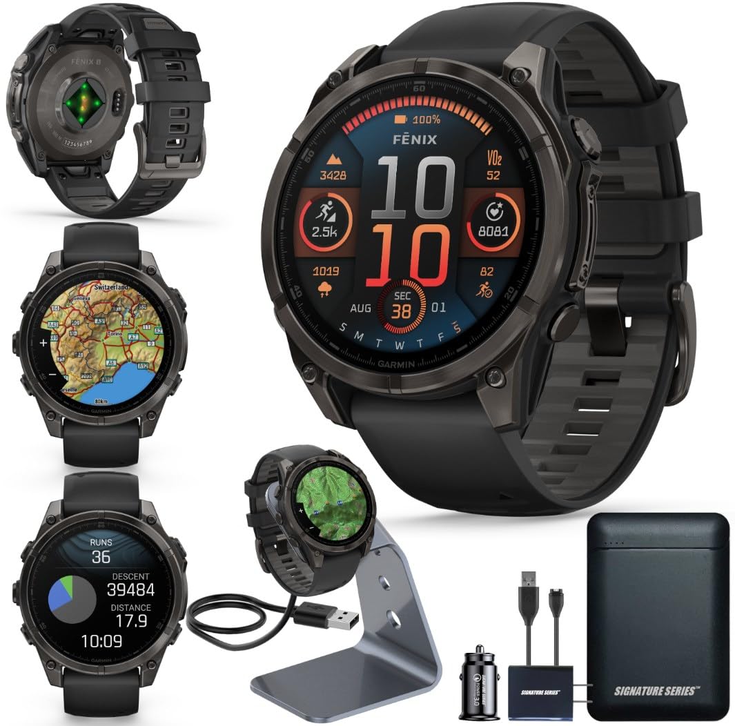 Fenix 7 Series GPS Adventure Smartwatch Bundle Charging Stand