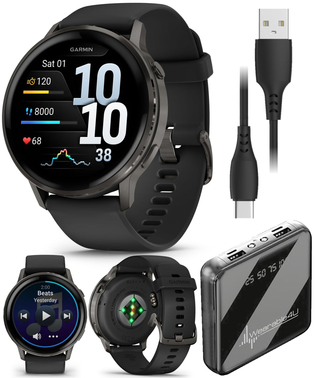 Venu 4 AMOLED GPS Smartwatch 41mm 45mm Built-in Flashlight Bundle