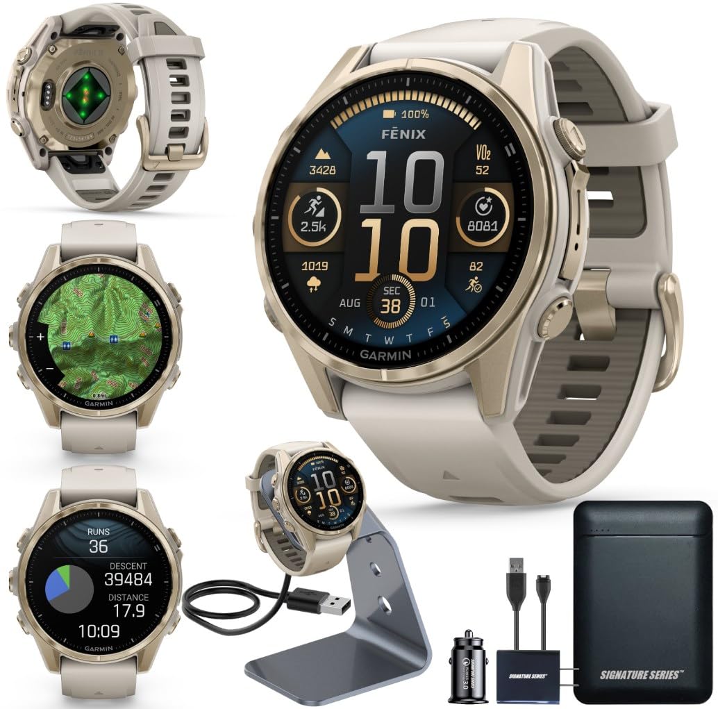 Fenix 7 Series GPS Adventure Smartwatch Bundle Charging Stand