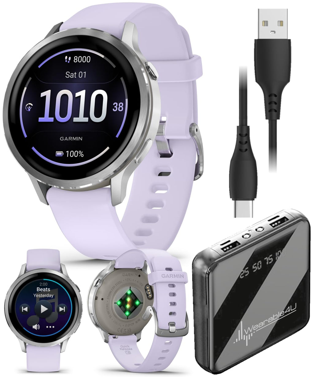 Venu 4 AMOLED GPS Smartwatch 41mm 45mm Built-in Flashlight Bundle