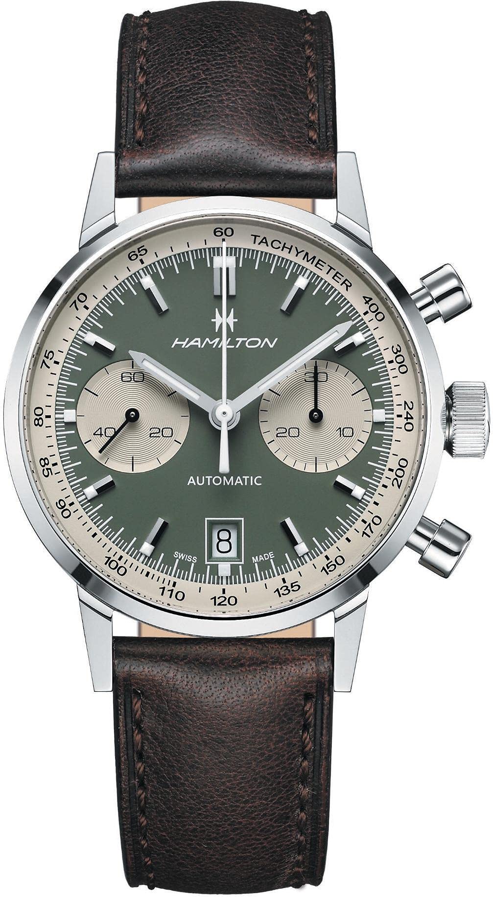 American Classic Automatic Watch 40mm Green Dial Leather Strap