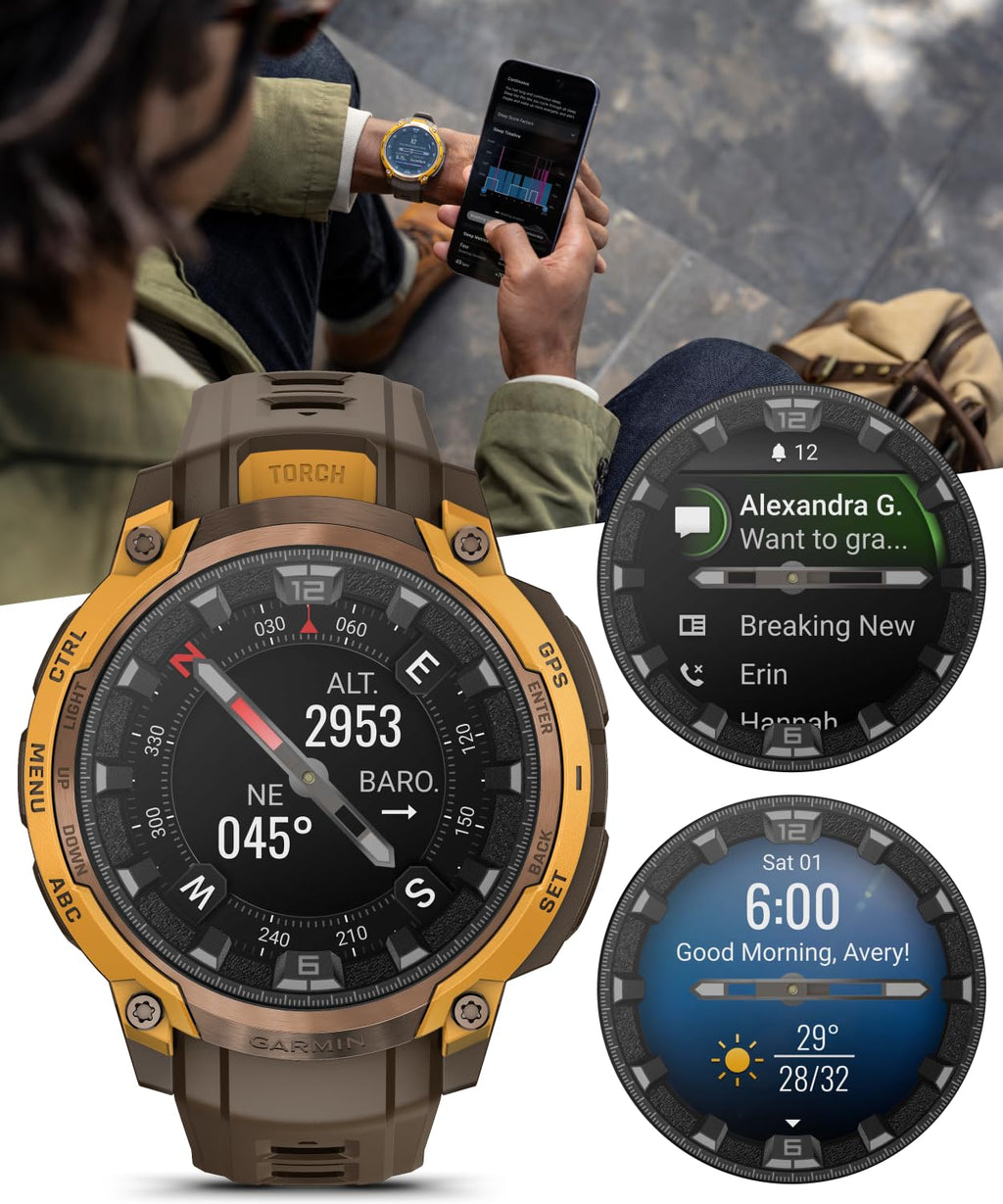 Instinct Crossover AMOLED Hybrid GPS Smartwatch Bundle Earbuds