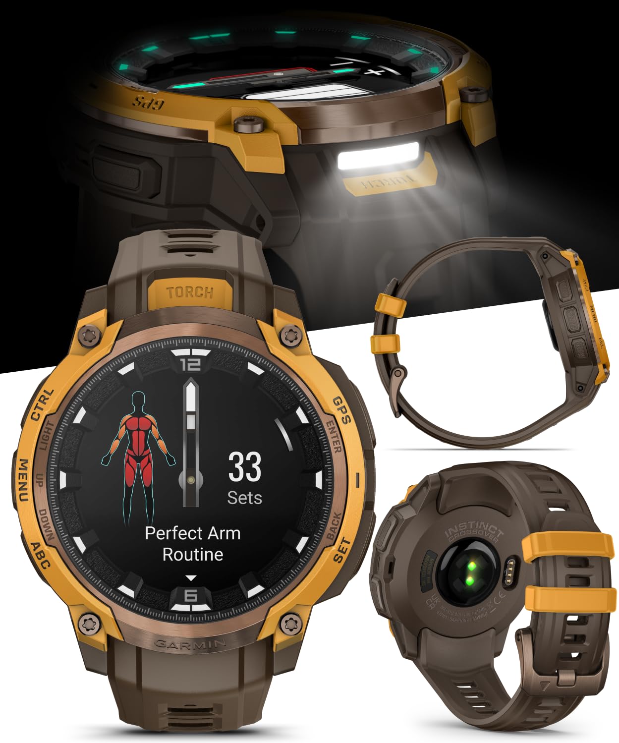 Instinct Crossover AMOLED Hybrid GPS Smartwatch Bundle Earbuds