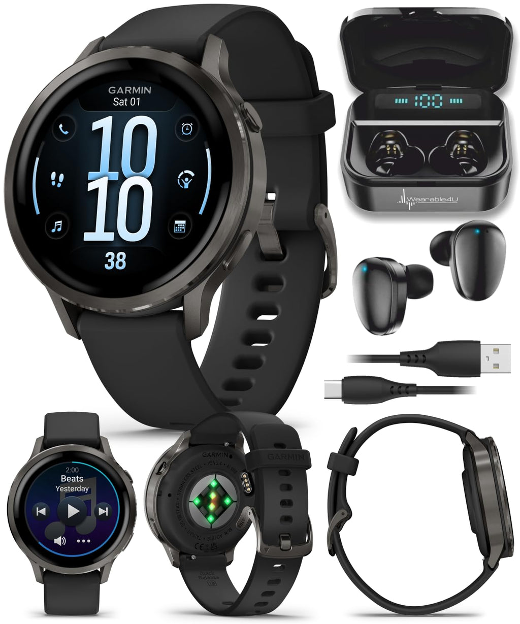 Venu 4 AMOLED GPS Smartwatch 41mm 45mm Built-in Flashlight Bundle
