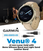 Venu 4 AMOLED GPS Smartwatch 41mm 45mm Built-in Flashlight Bundle