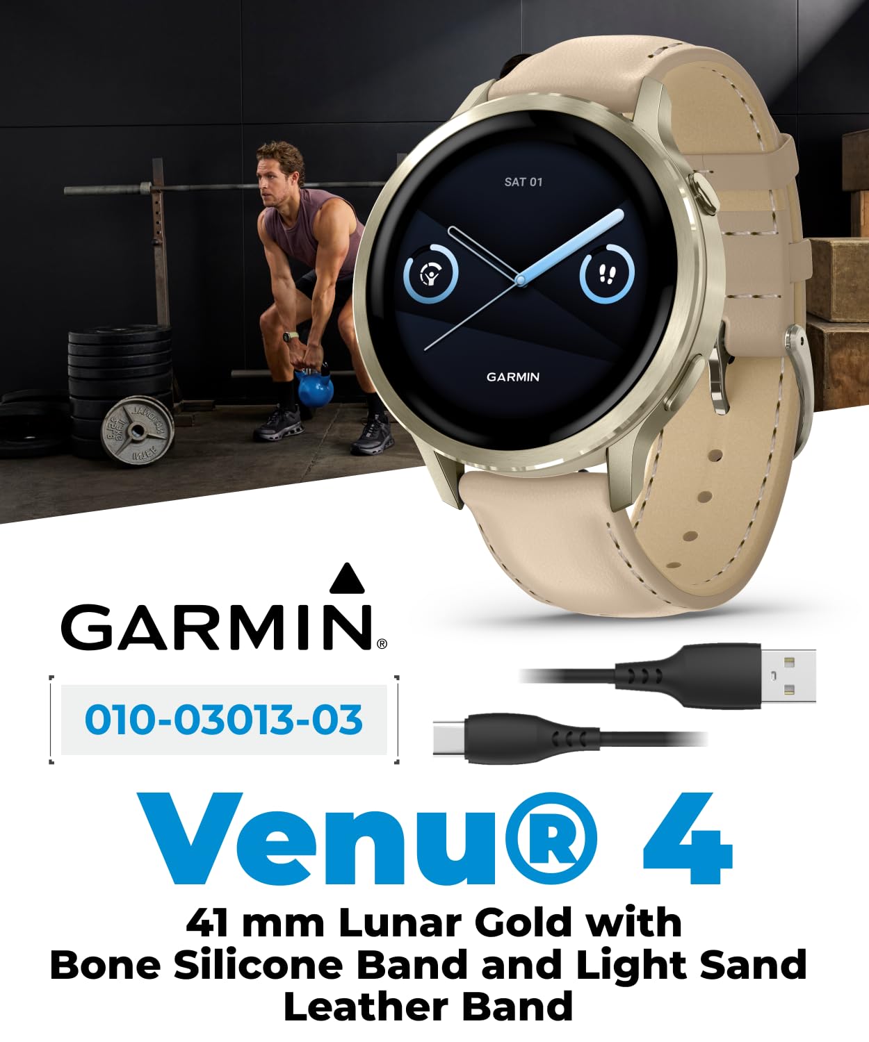 Venu 4 AMOLED GPS Smartwatch 41mm 45mm Built-in Flashlight Bundle