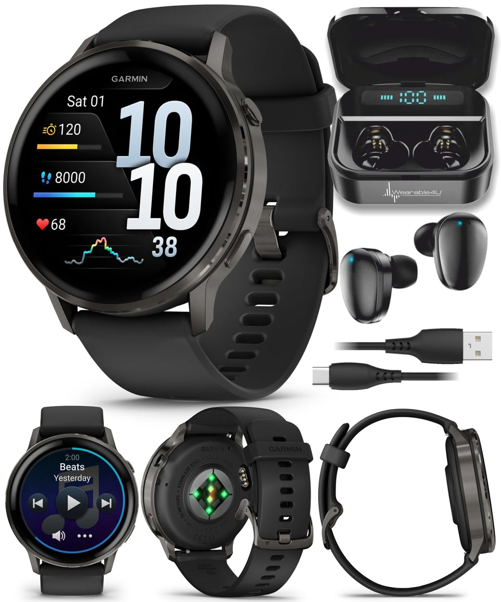 Venu 4 AMOLED GPS Smartwatch 41mm 45mm Built-in Flashlight Bundle
