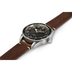 Khaki Aviation Automatic Watch 38mm Black Dial Leather Strap