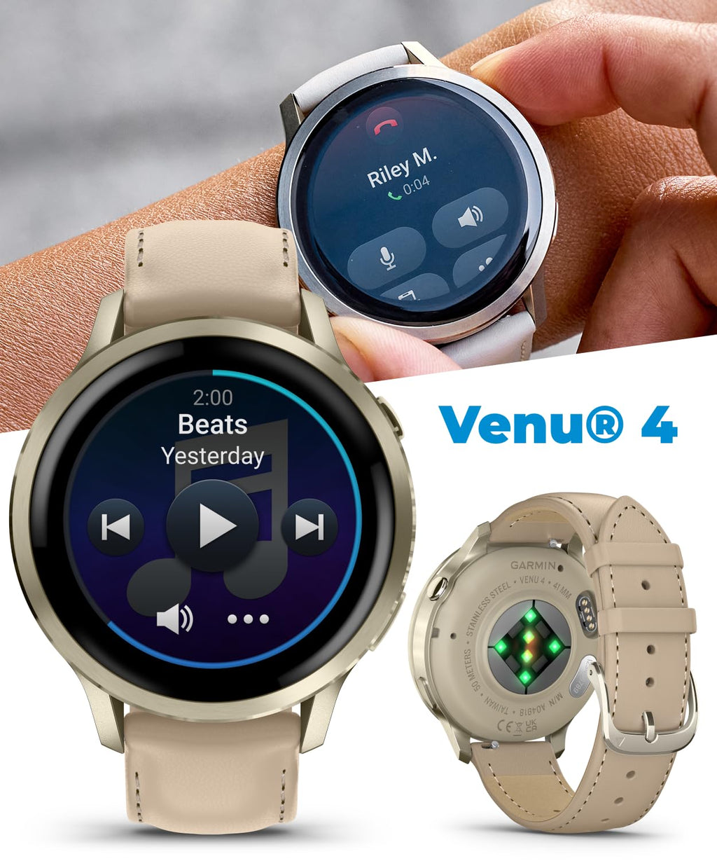 Venu 4 AMOLED GPS Smartwatch 41mm 45mm Built-in Flashlight Bundle