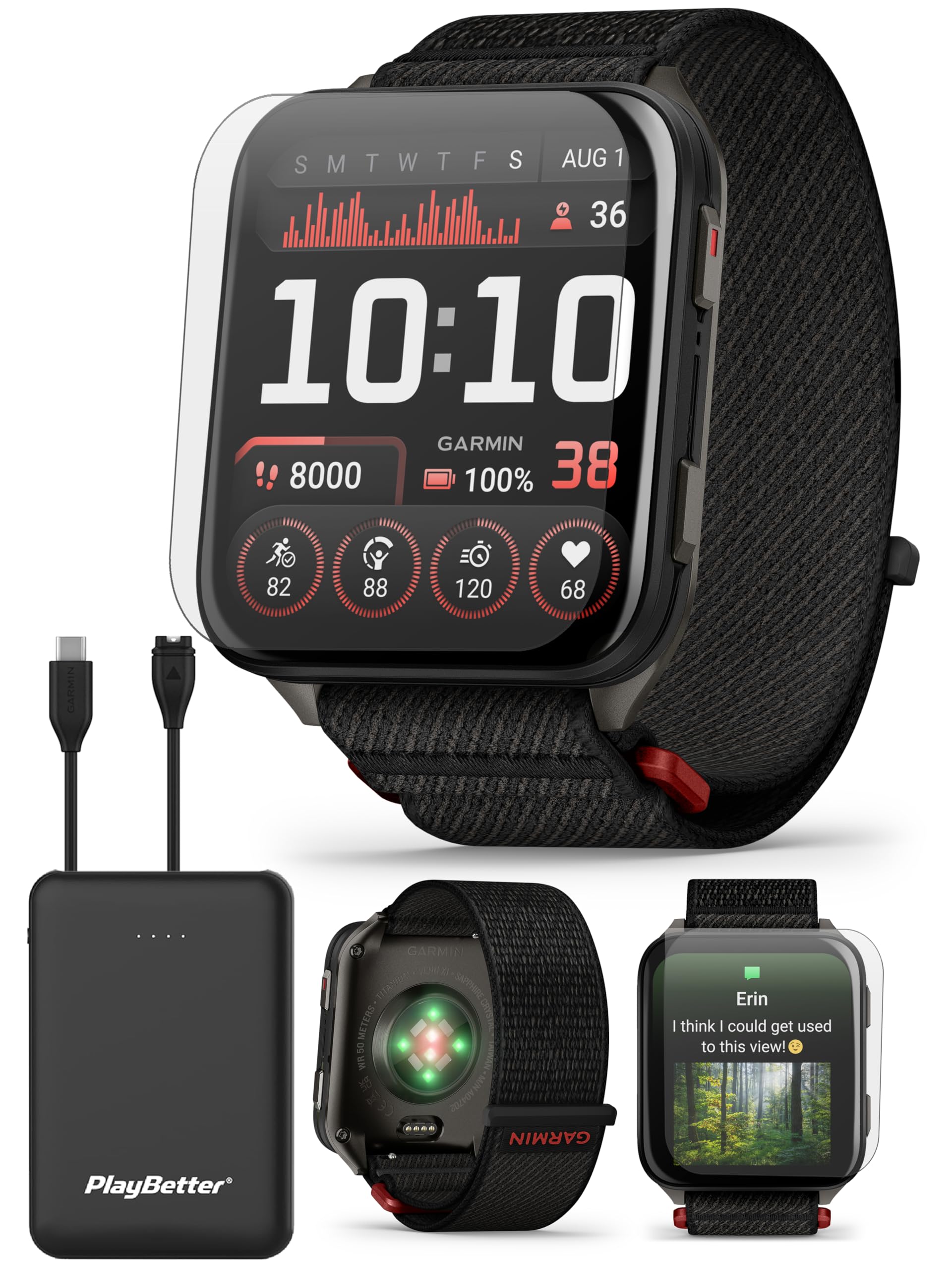Venu X1 GPS Fitness Smartwatch Bundle Portable Charger