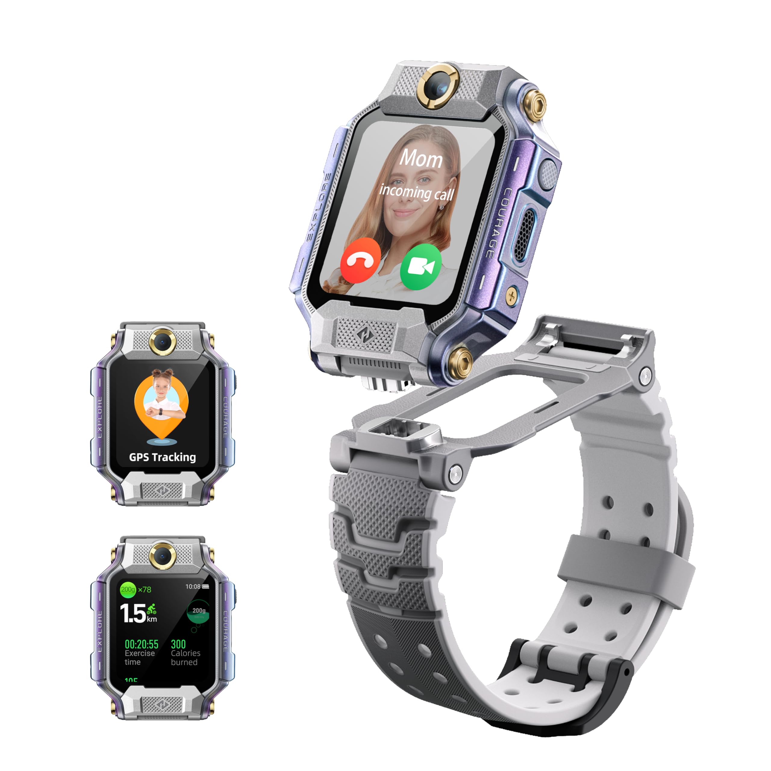 Kids GPS Smartwatch Dual Camera 4G Video Call Parental Control IP68 Waterproof